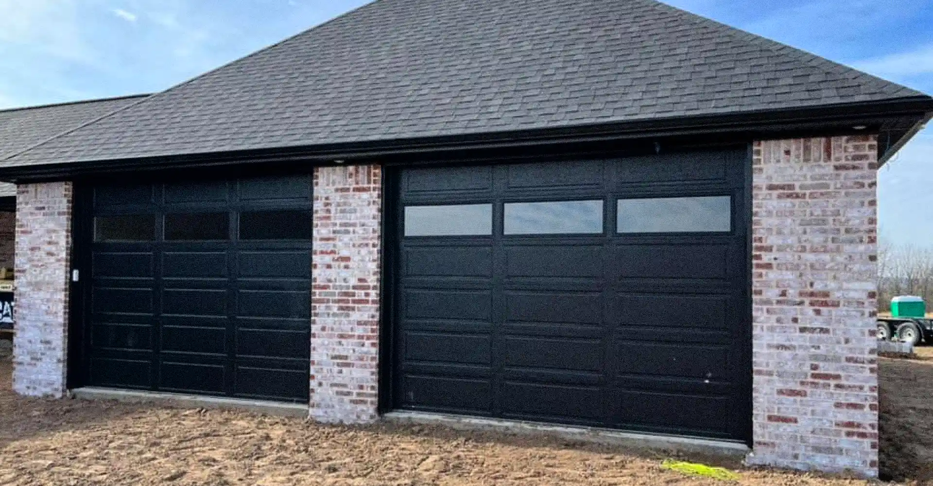 front view of a residential property after garage door installation conway ar